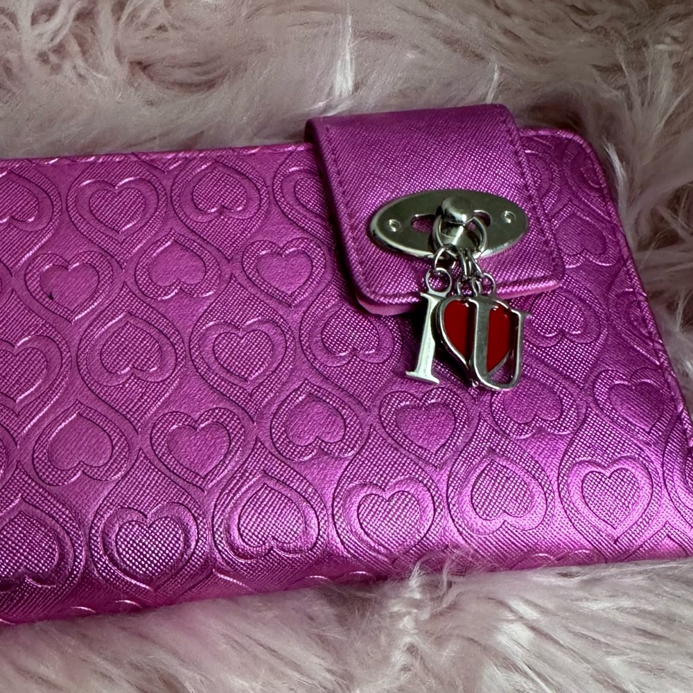 Pink Heart Embossed Wallet